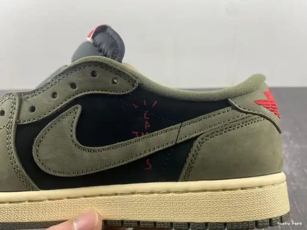 Rep Husky 'BLACK SP AIR SCOTT LOW 1 TRAVIS OLIVE' JORDAN X OG DM7866-002 0618